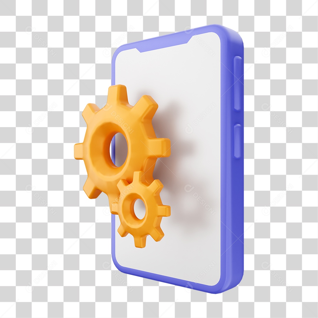 Ícone 3D Ilustração de Smartphone PNG Transparente