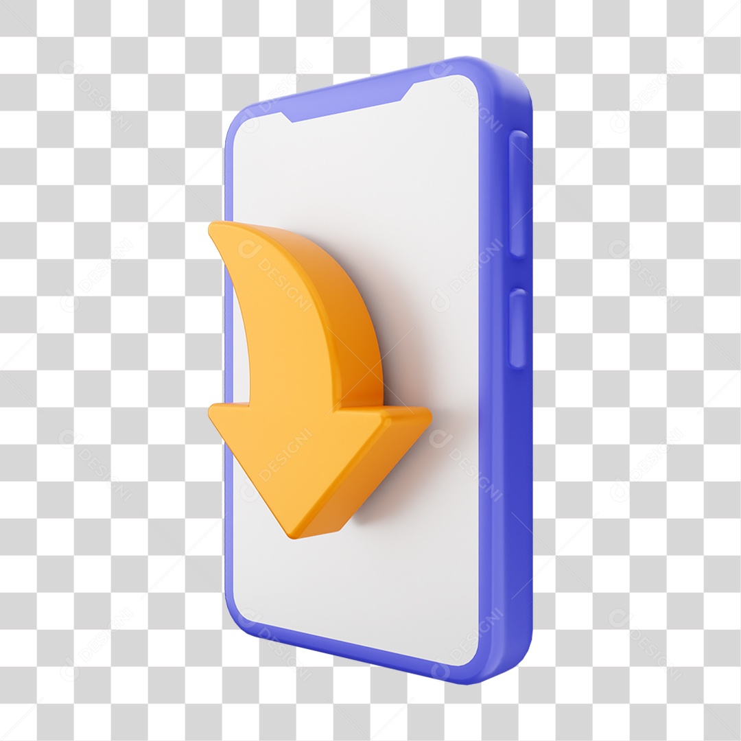 Ícone 3D Ilustração de Smartphone PNG Transparente