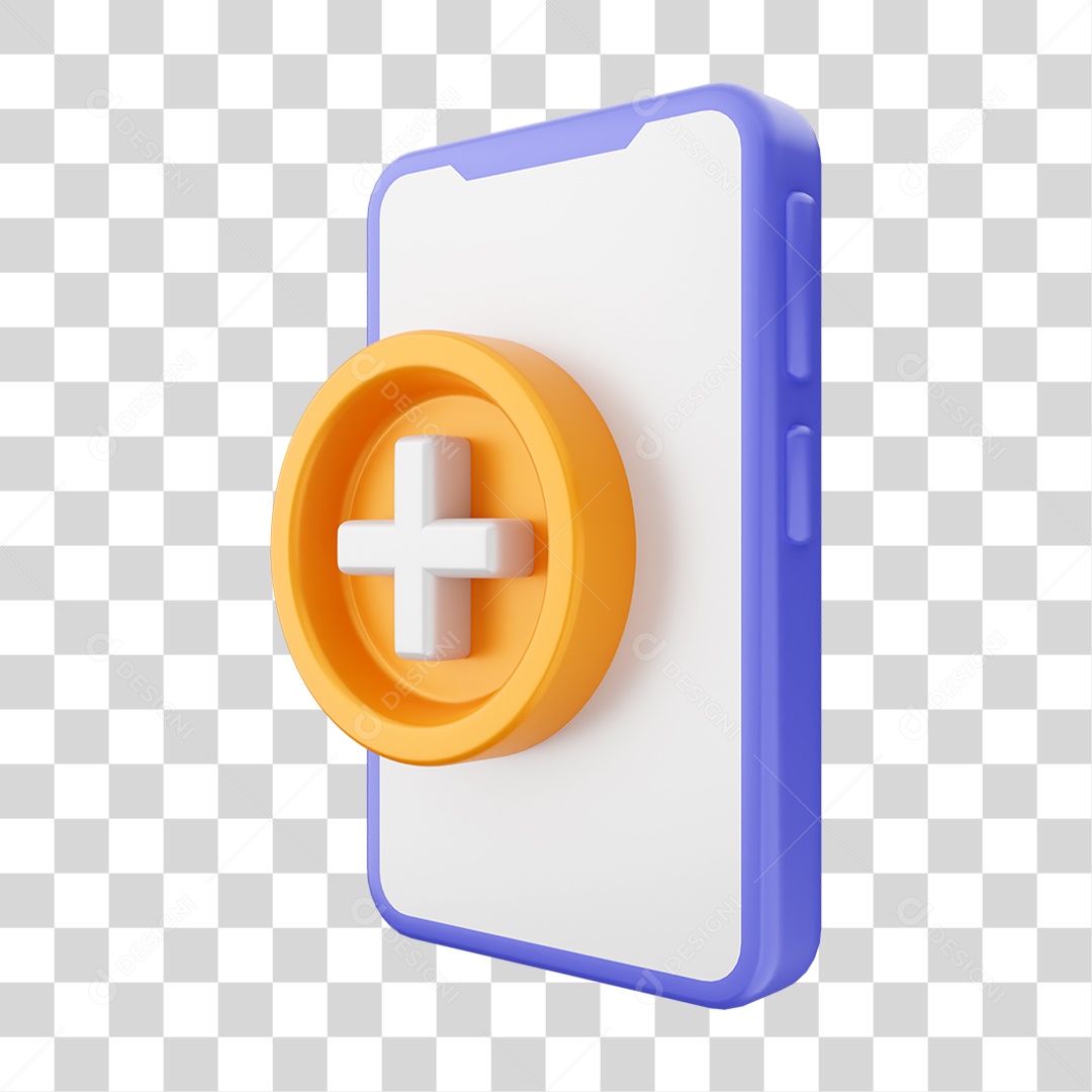 Ícone 3D Ilustração de Smartphone PNG Transparente