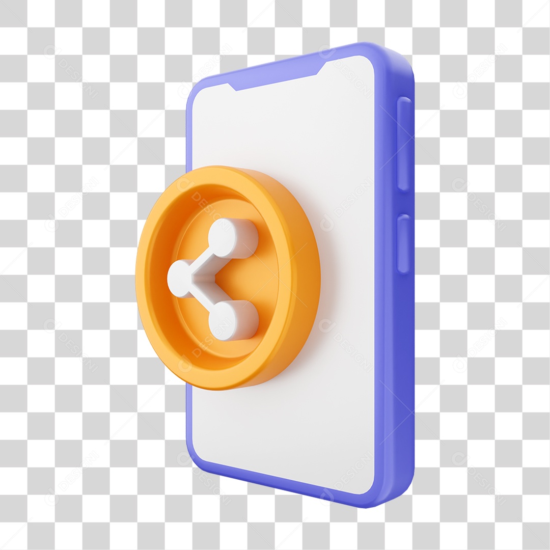 Ícone 3D Ilustração de Smartphone PNG Transparente