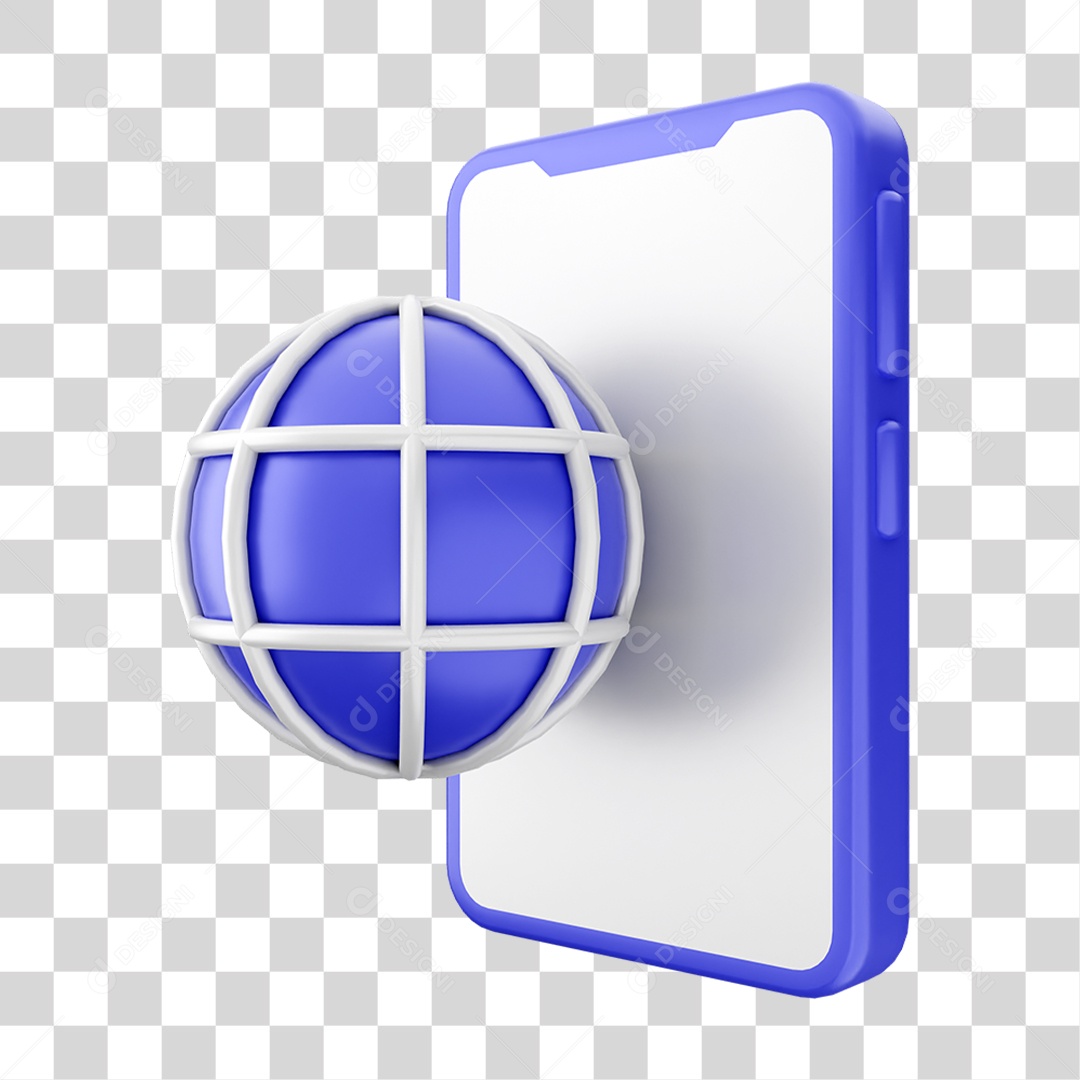 Ícone 3D Ilustração de Smartphone PNG Transparente