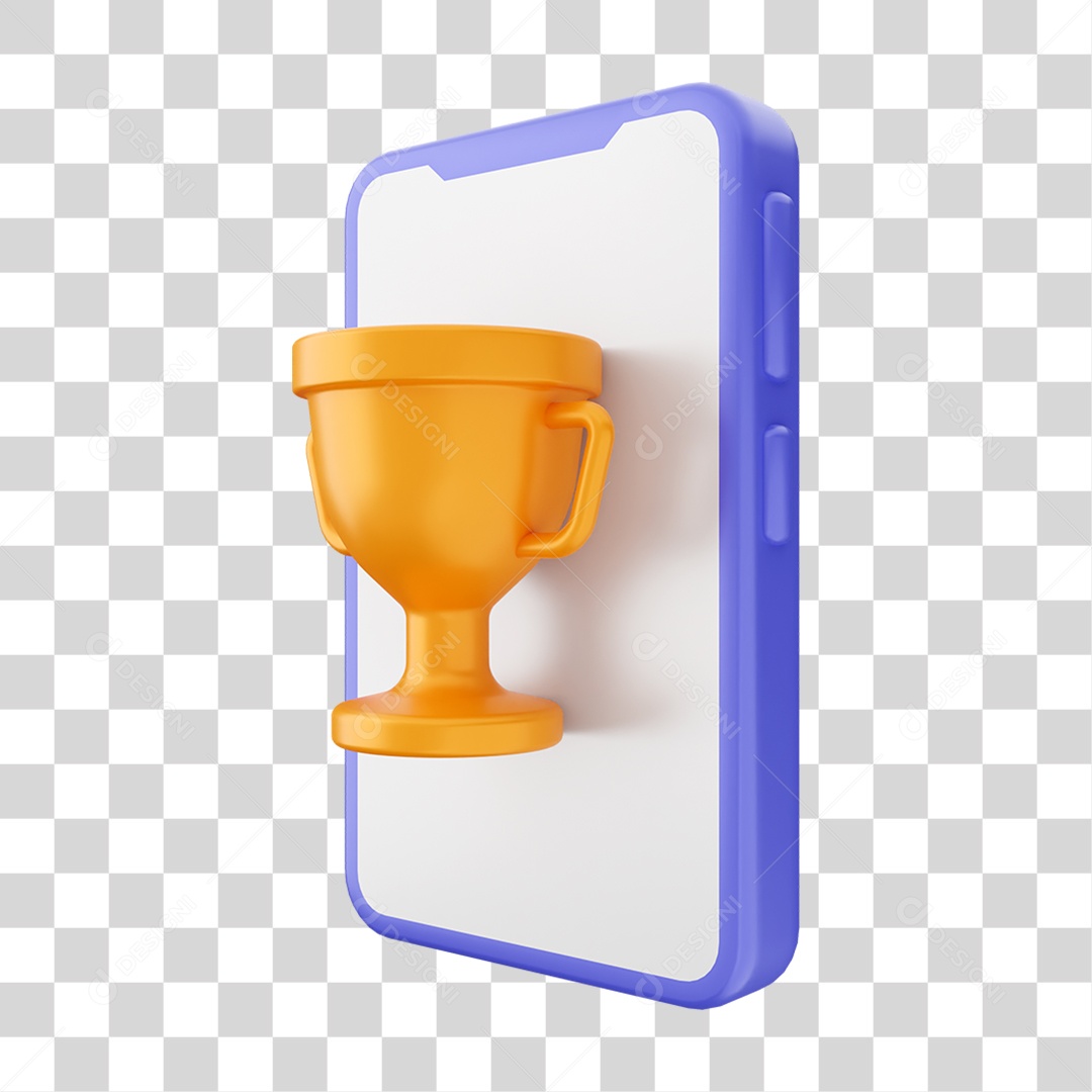 Ícone 3D Ilustração de Smartphone PNG Transparente