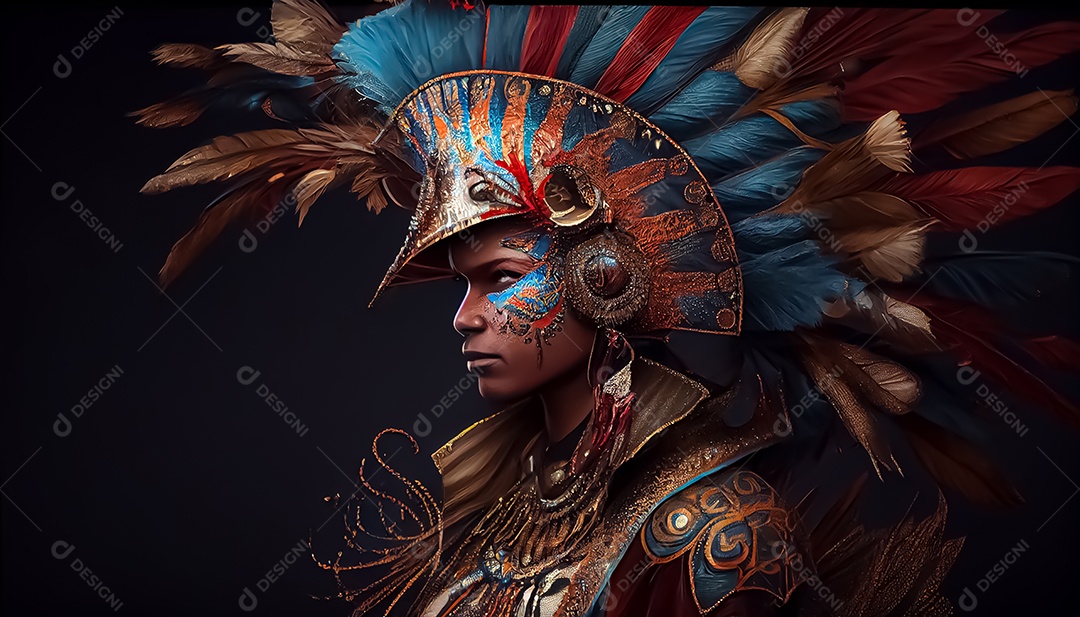 Traje de carnaval, renderização realista de desenhos animados