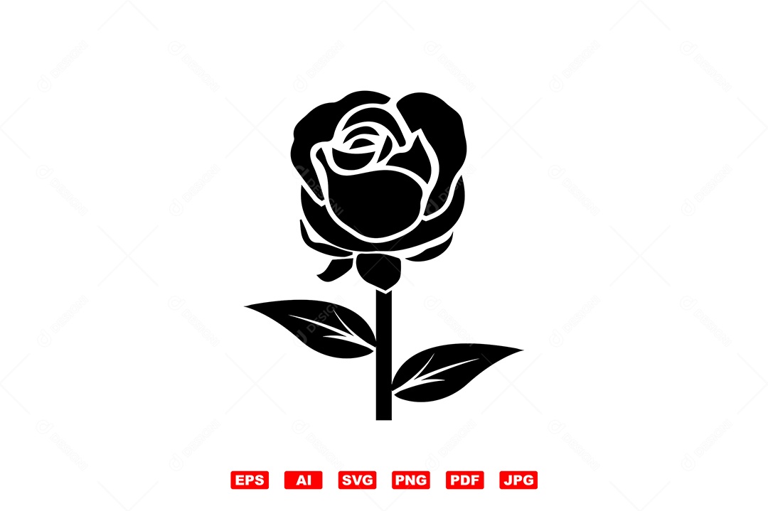 Rose Flower Logotipo Empresarial AI + EPS Editável