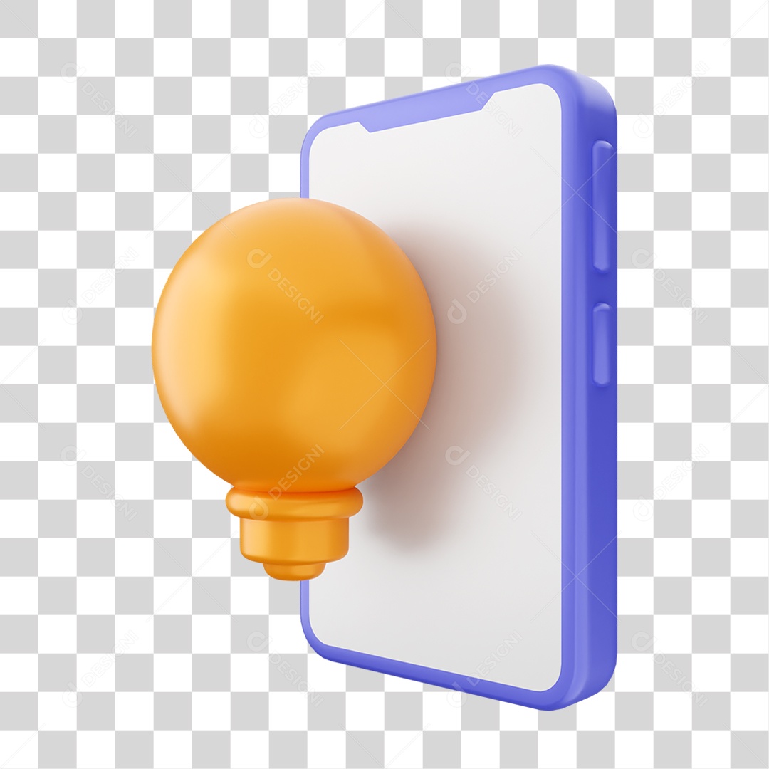 Ícone 3D Ilustração de Smartphone PNG Transparente