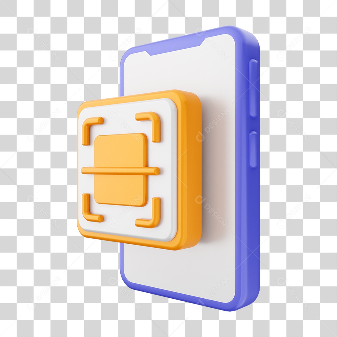 Ícone 3D Ilustração de Smartphone PNG Transparente