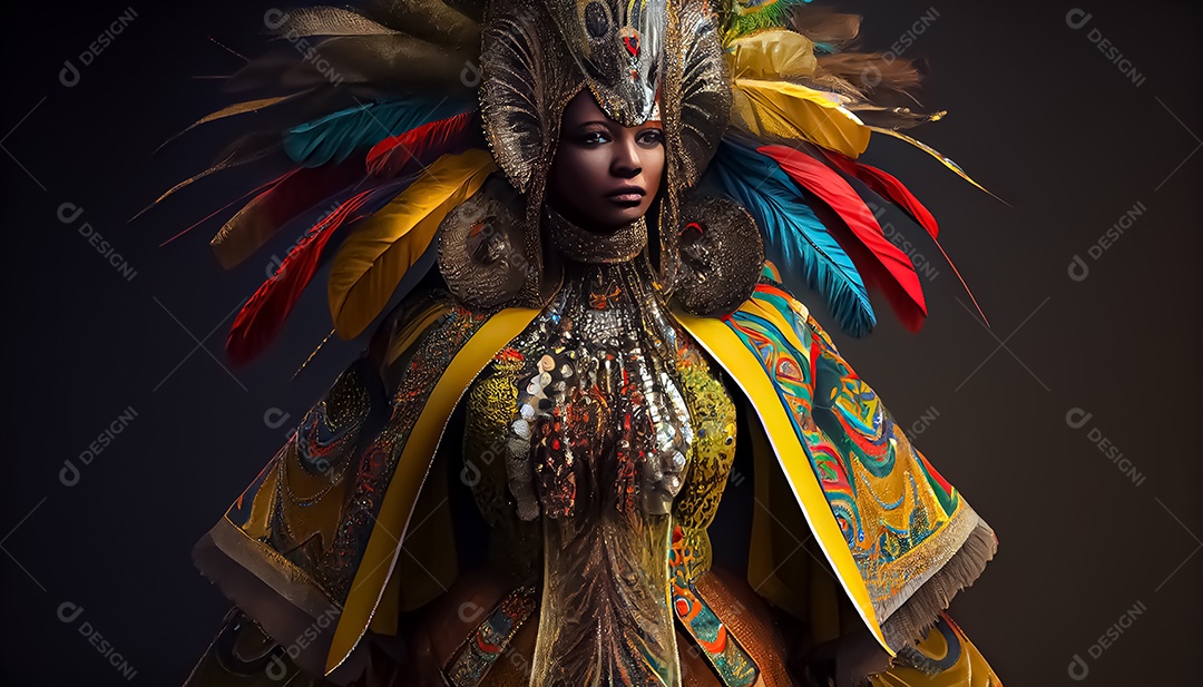 Traje de carnaval, renderização realista de desenhos animados