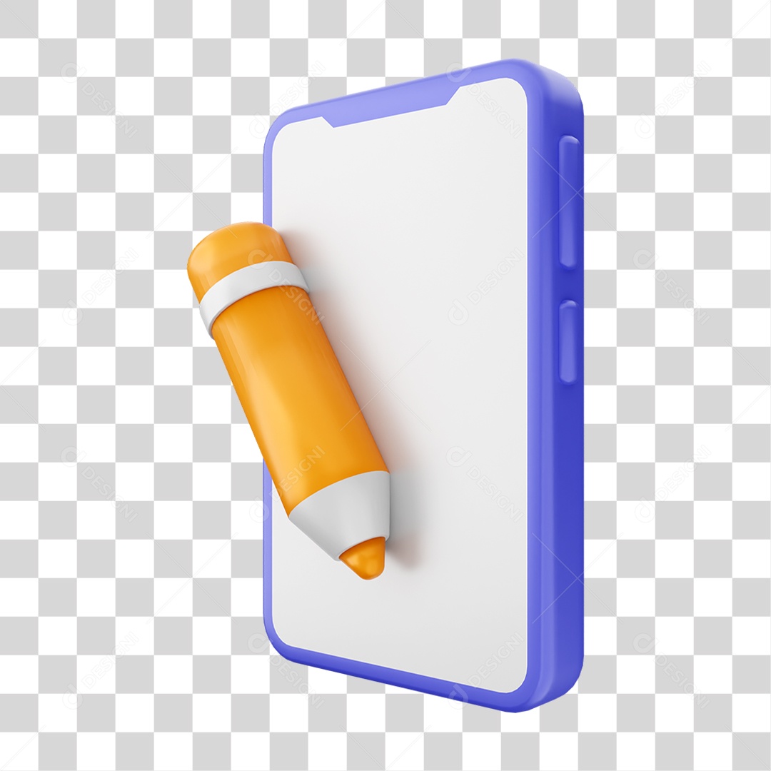 Ícone 3D Ilustração de Smartphone PNG Transparente