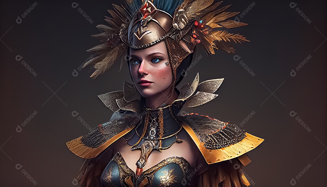 Traje de carnaval, renderização realista de desenhos animados