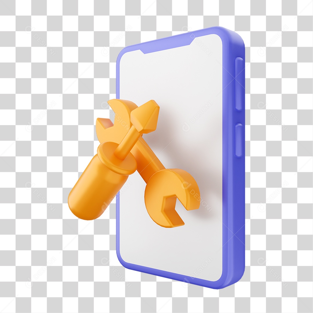 Ícone 3D Ilustração de Smartphone PNG Transparente