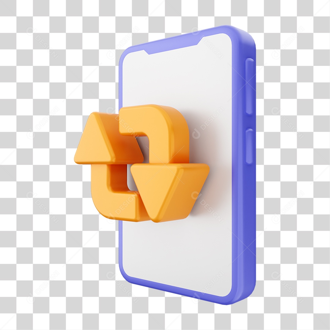 Ícone 3D Ilustração de Smartphone PNG Transparente