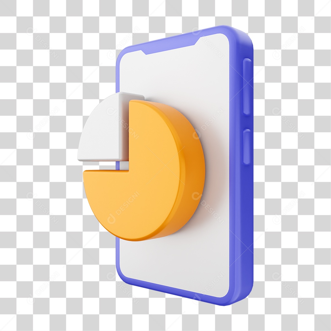 Ícone 3D Ilustração de Smartphone PNG Transparente