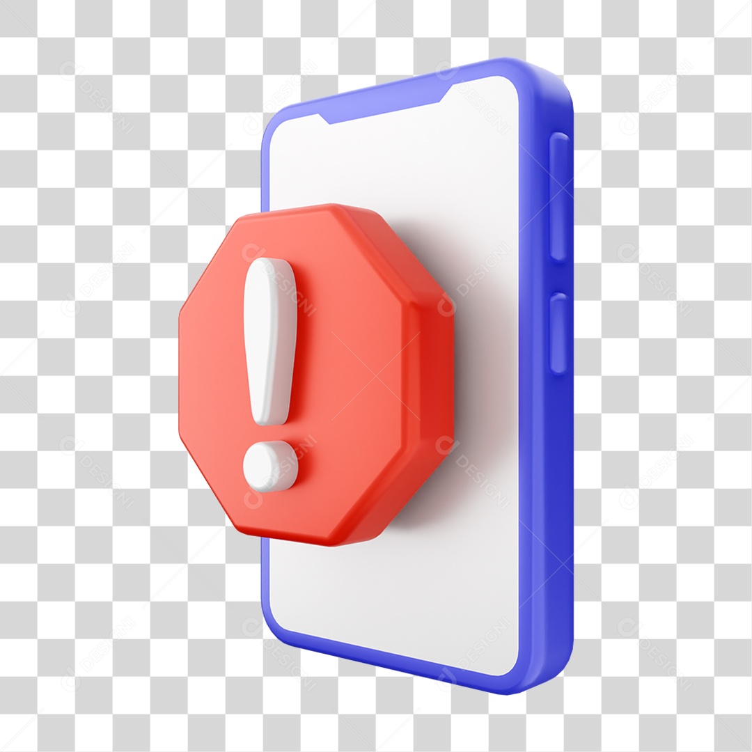 Ícone 3D Ilustração de Smartphone PNG Transparente