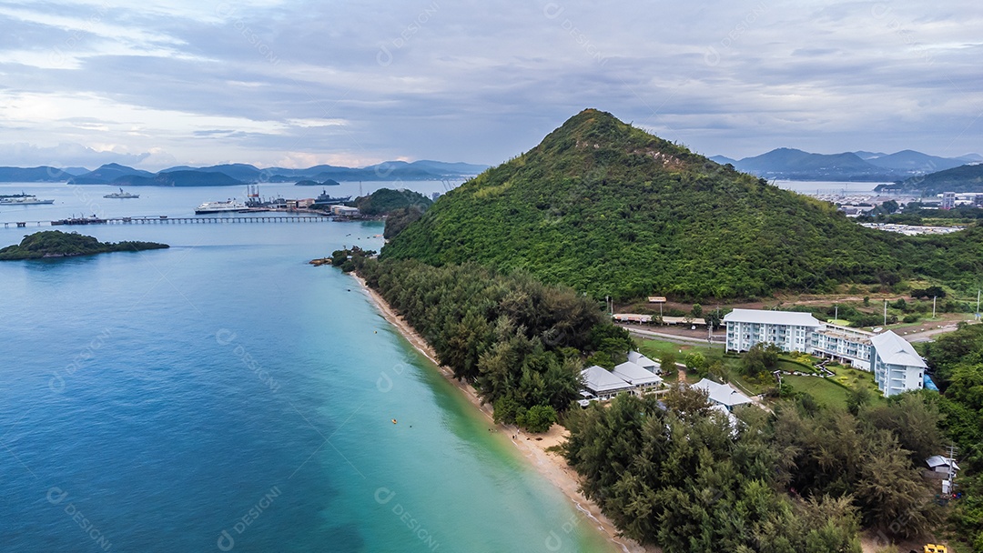 Vista aérea paisagem da água Mar