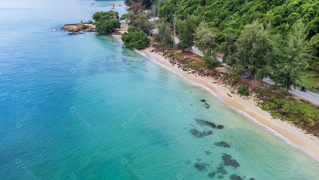 Vista aérea paisagem da água Mar