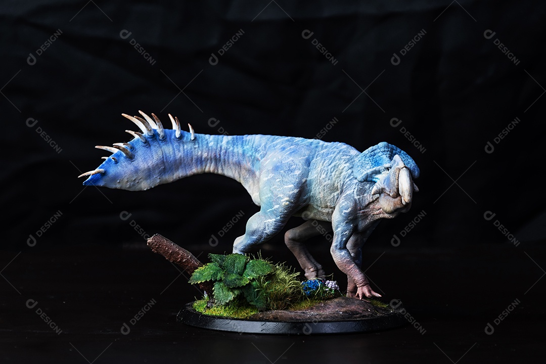 Protoceratops, dinossauro no fundo preto