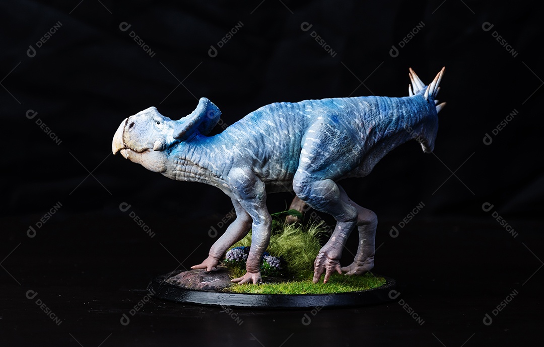 Protoceratops, dinossauro no fundo preto