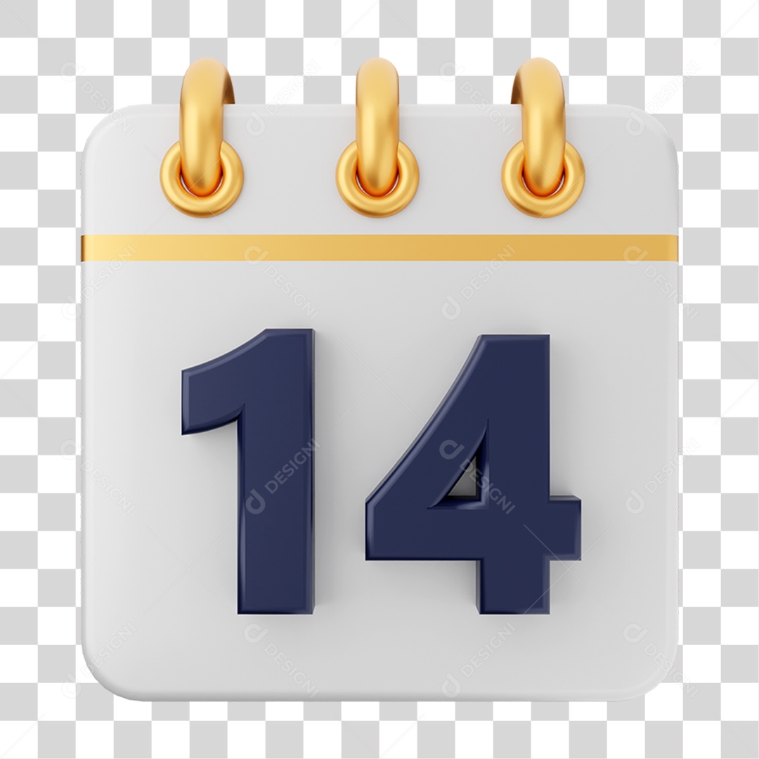 Elemento 3D Calendário de Dia dos Namorados PNG Transparente