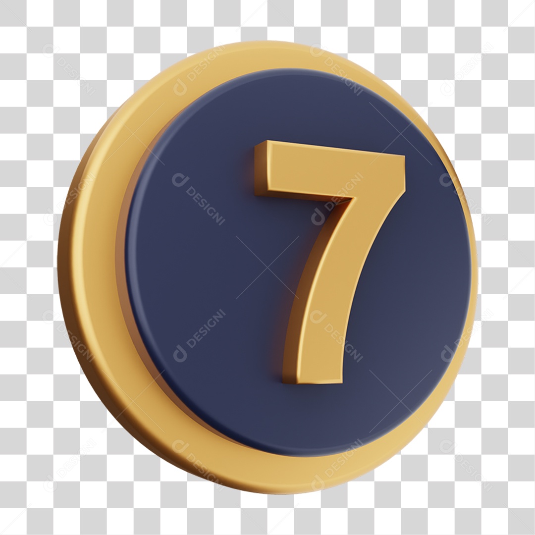 Elemento 3D Número 7 PNG Transparente