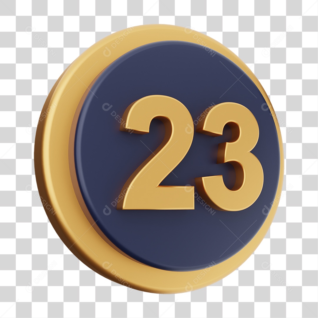 3D Element Number 23 PNG Transparent