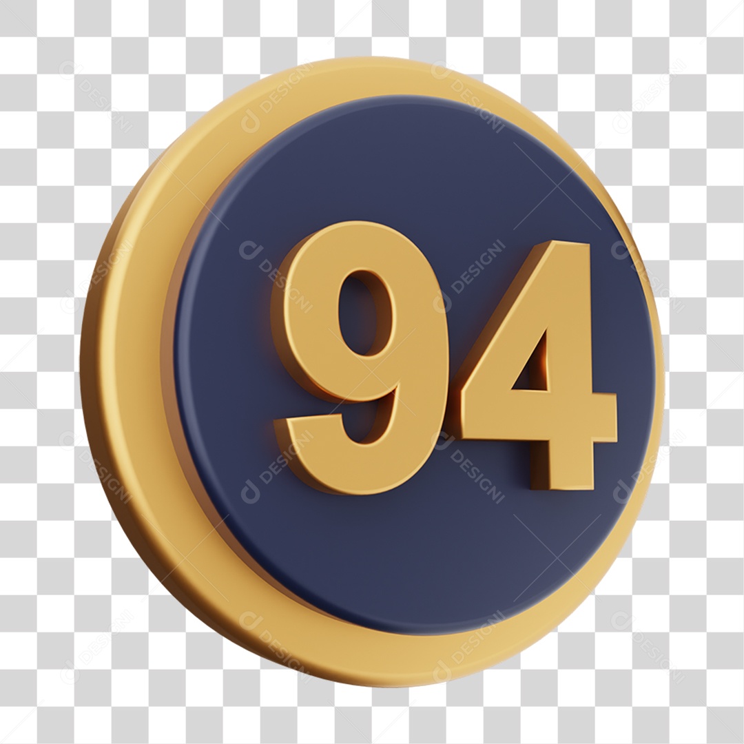 Elemento 3D Número 94 PNG Transparente