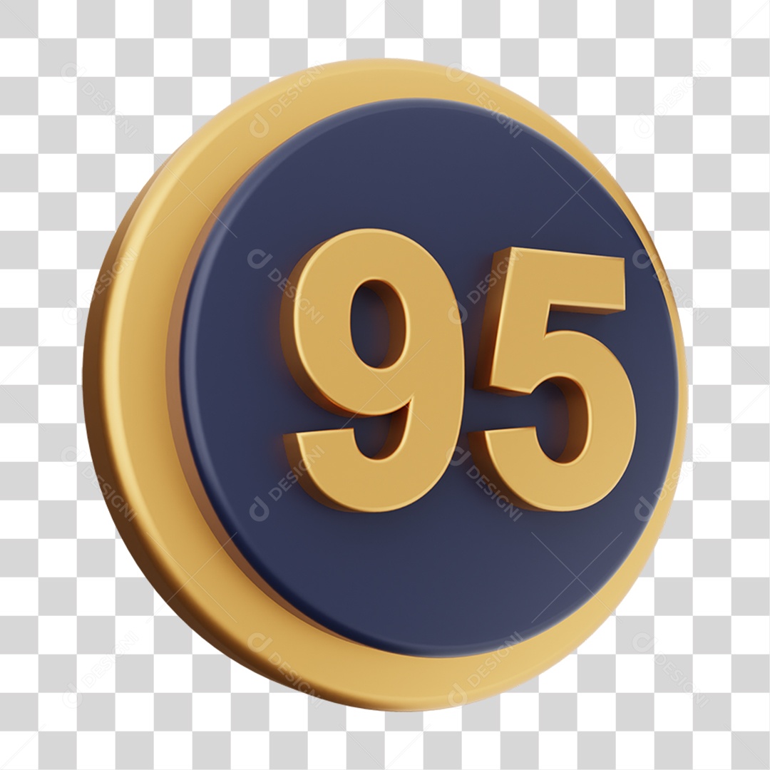 Elemento 3D Número 95 PNG Transparente