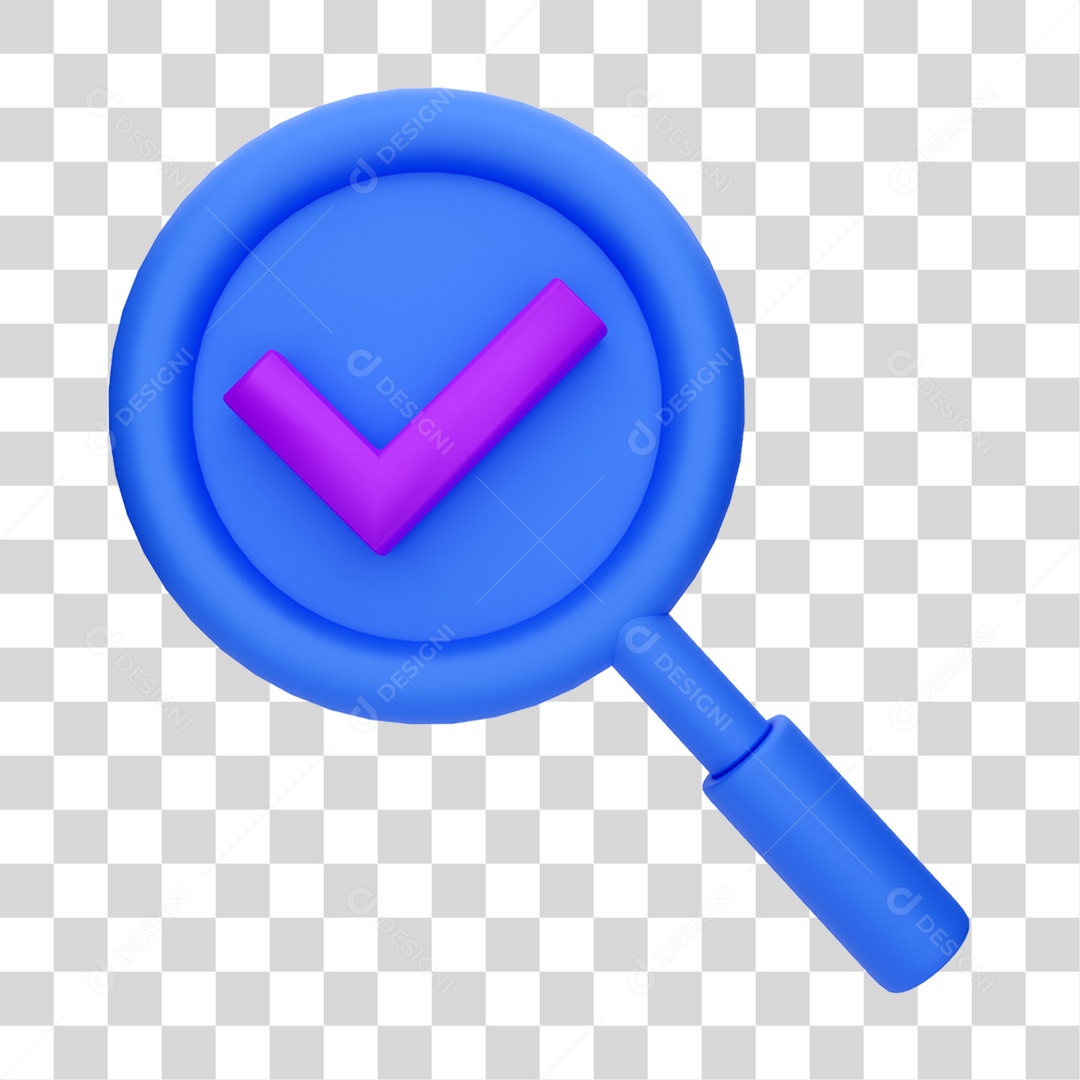 Elemento 3D Símbolo Verificado PNG Transparente