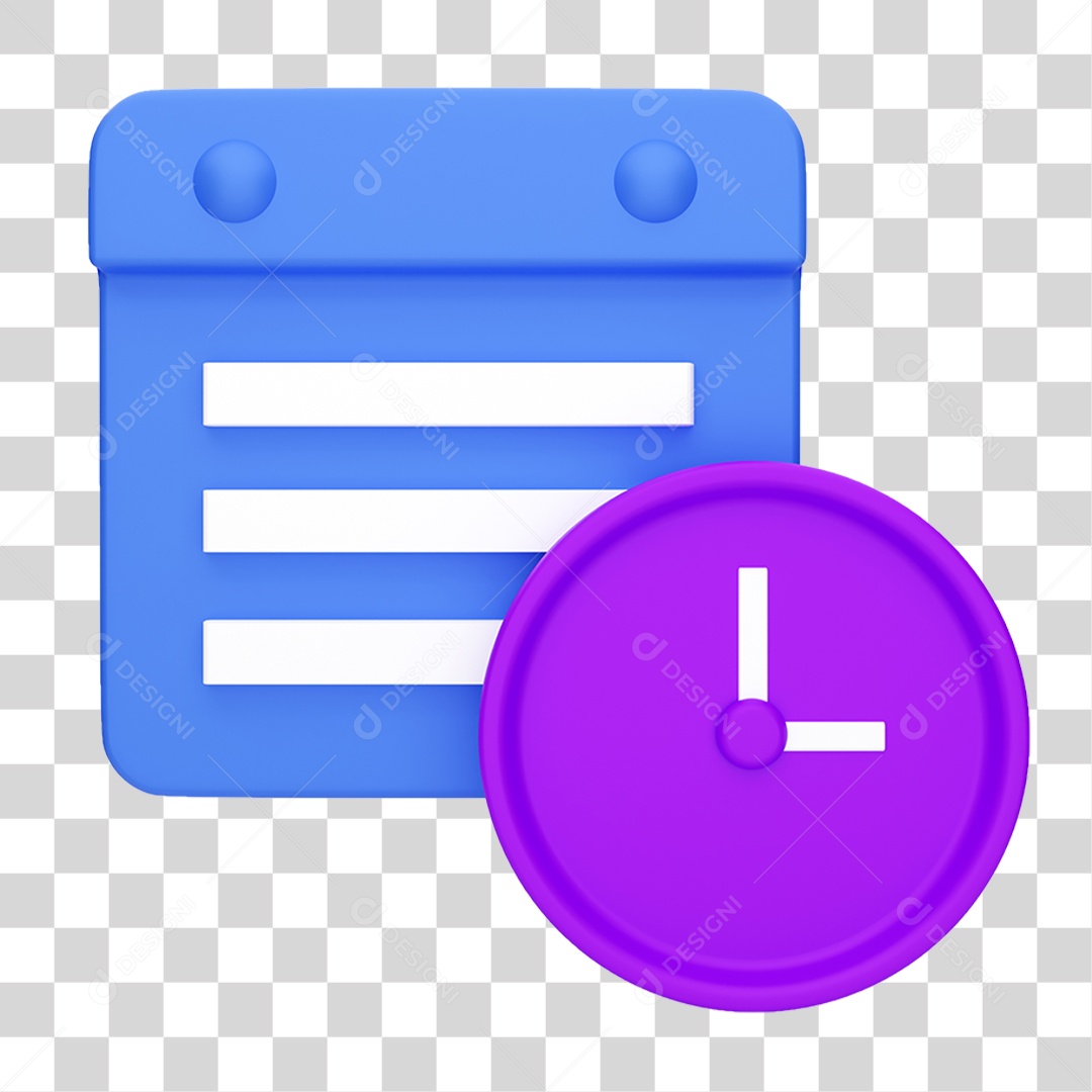 Elemento 3D Ícone Calendário PNG Transparente