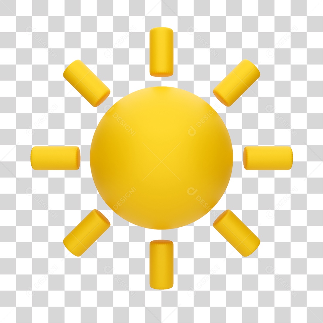 Elemento 3D Sol PNG Transparente