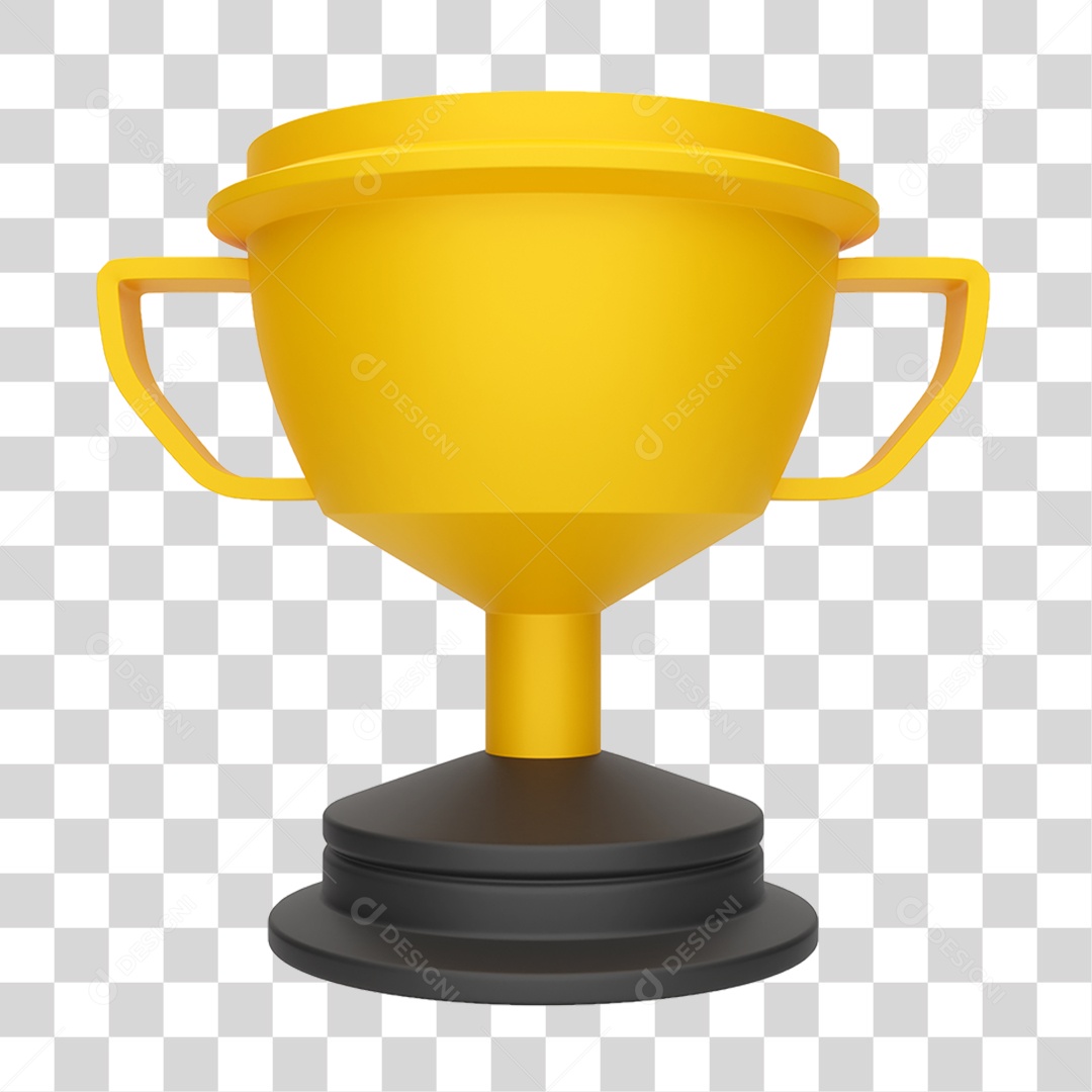 Elemento 3D Troféu PNG Transparente