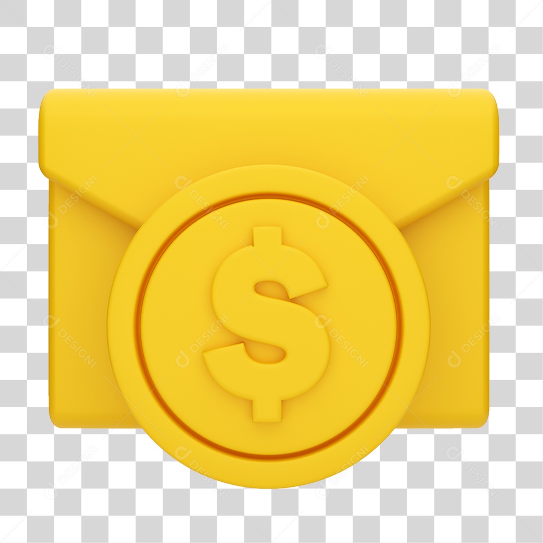 Elemento 3D Carta Envio PNG Transparente