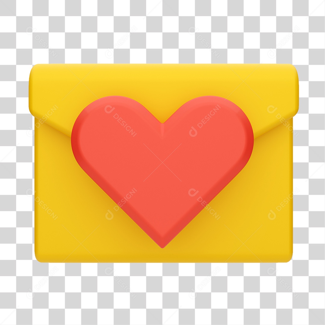 Elemento 3D Carta Envio PNG Transparente