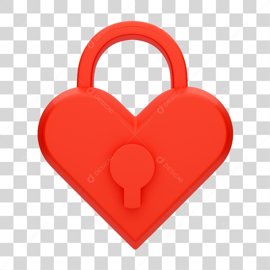 Coração Cadeado PNG Transparente