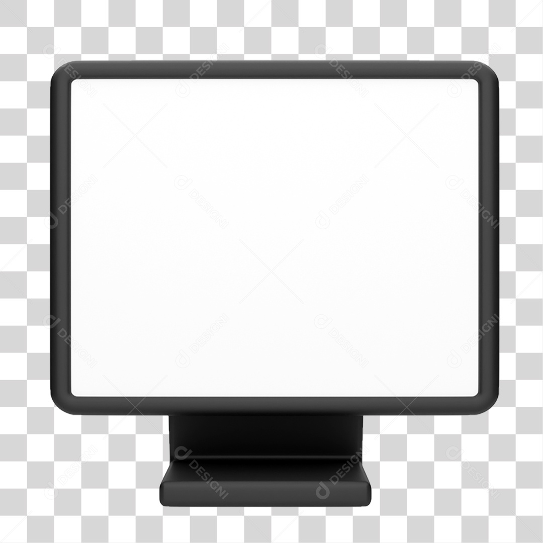 Elemento 3D Monitor PNG Transparente