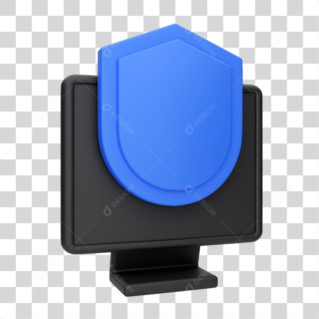 Elemento 3D Monitor PNG Transparente
