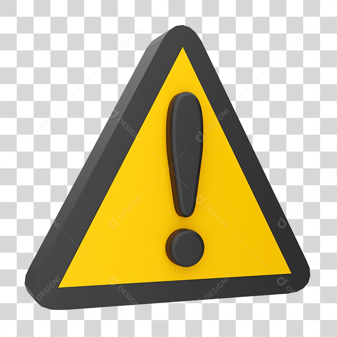 Placa com Sinal de Alerta PNG Transparente