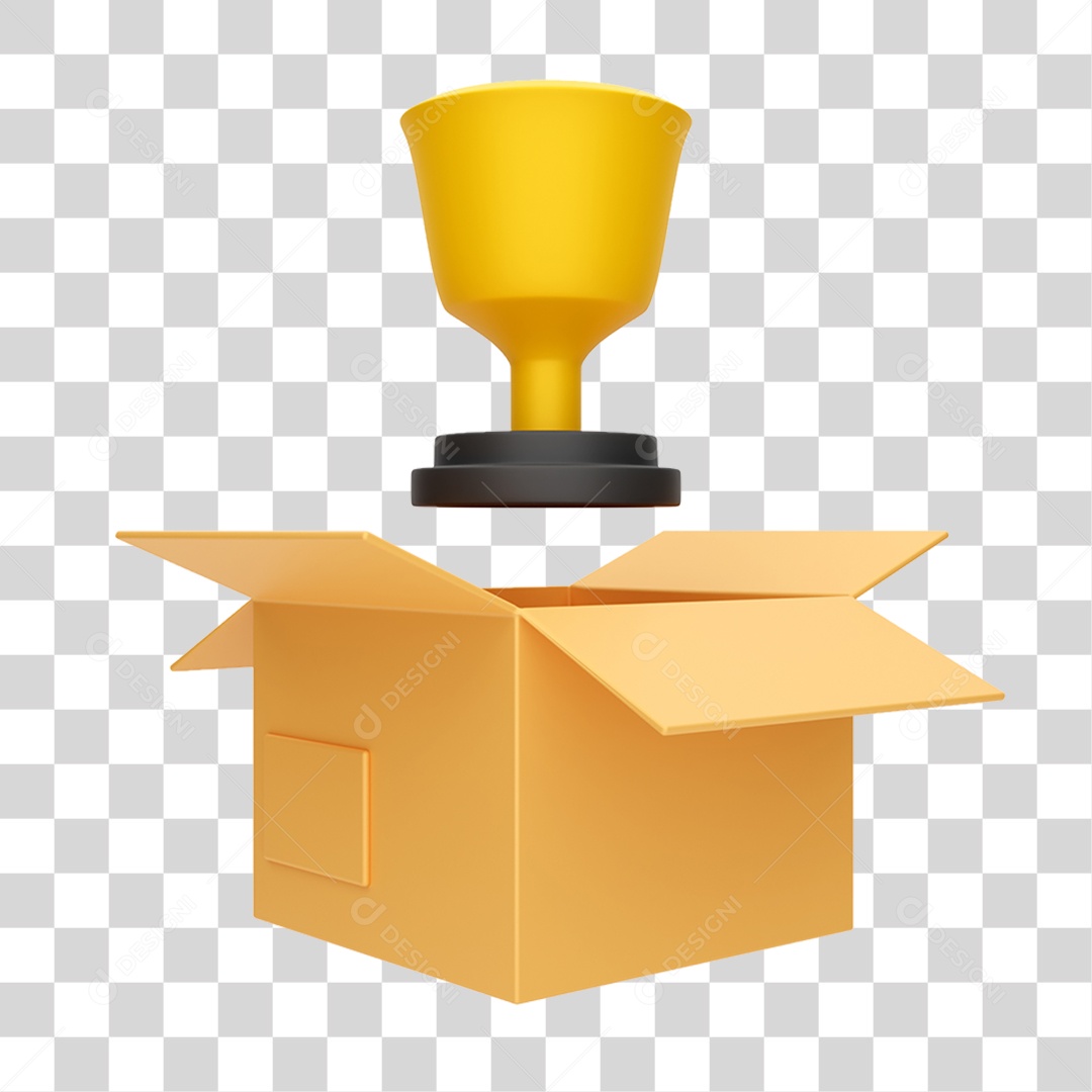 Troféu Caixa de Papelão PNG Transparente