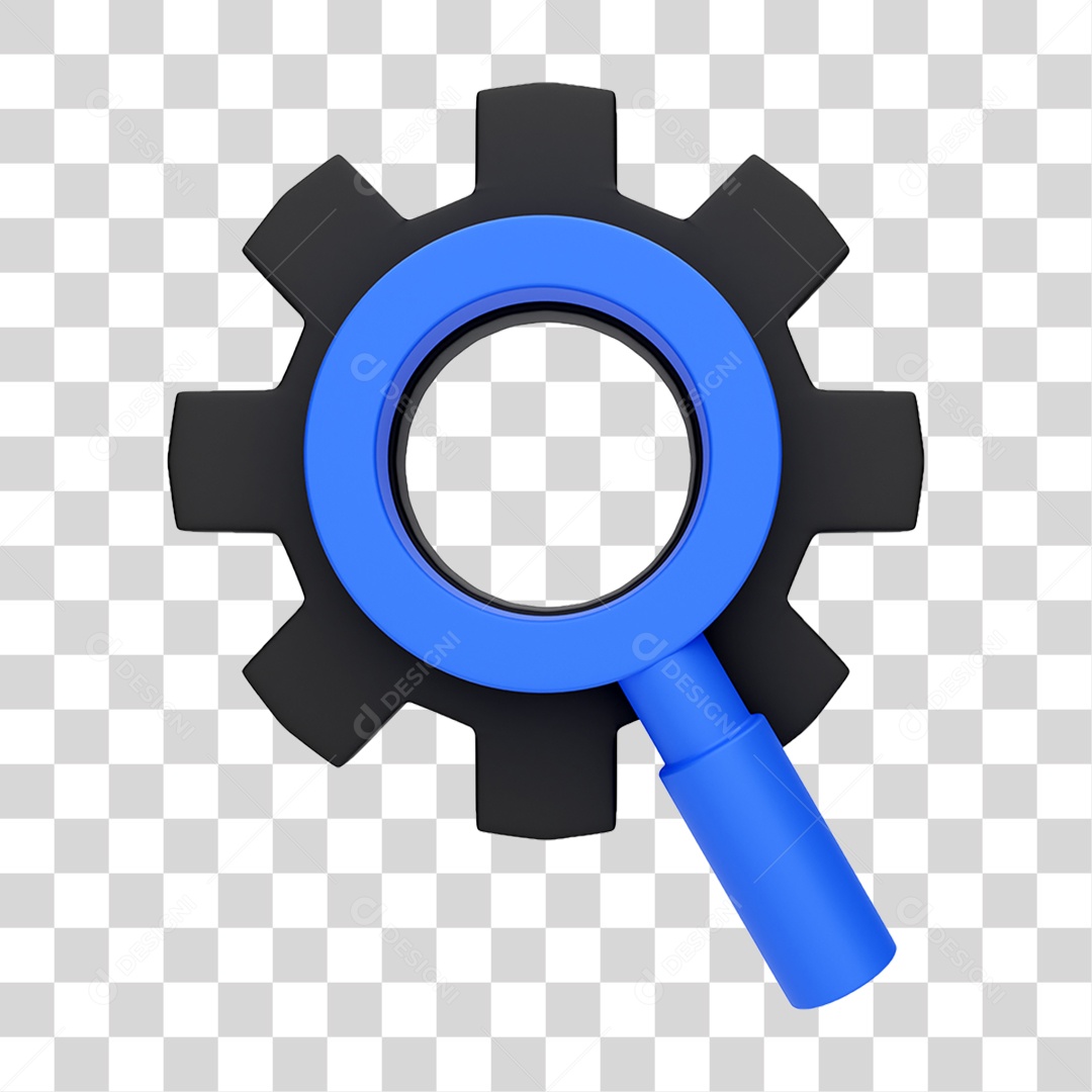 Engrenagem Lupa PNG Transparente