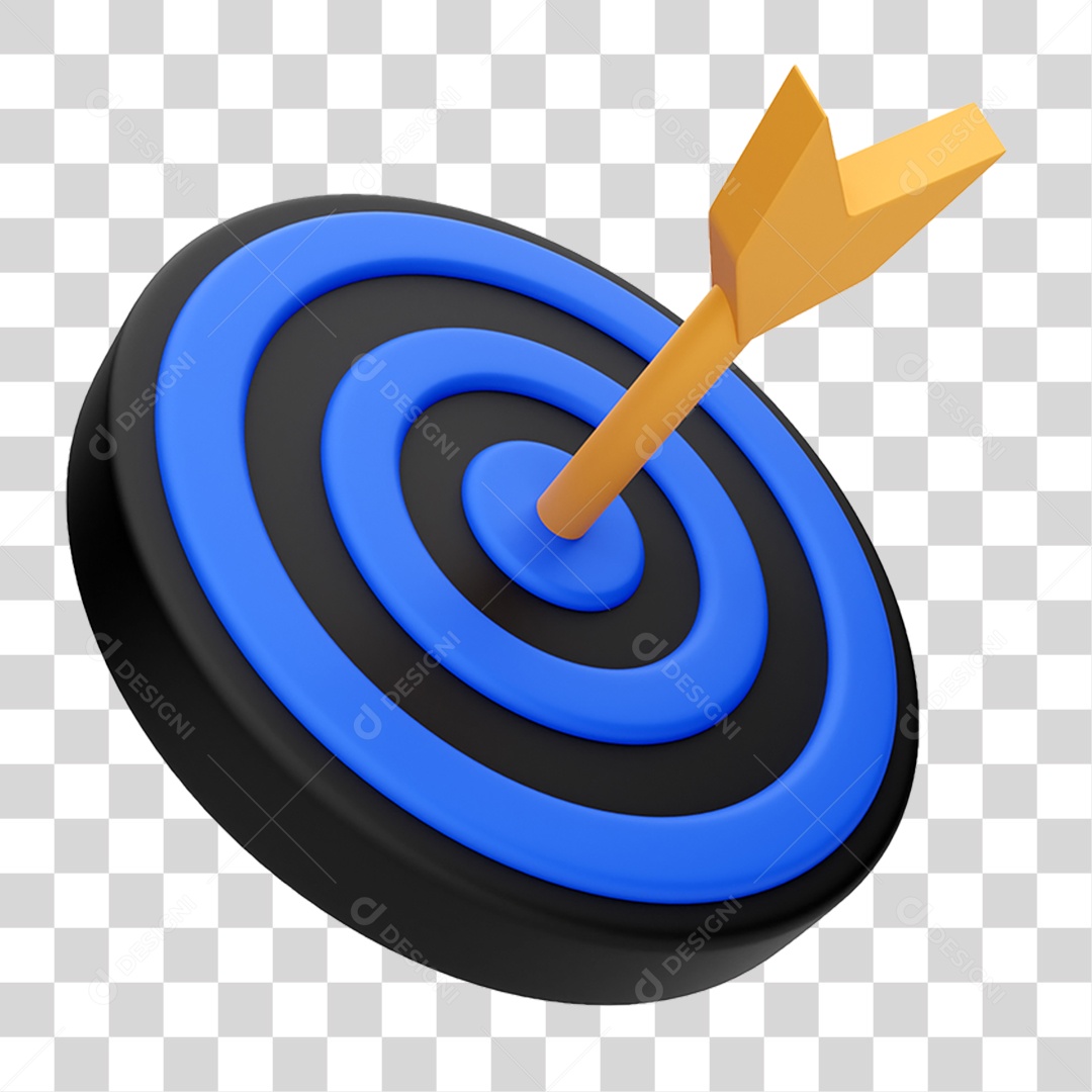 Elemento 3D Alvo com Flecha PNG Transparente