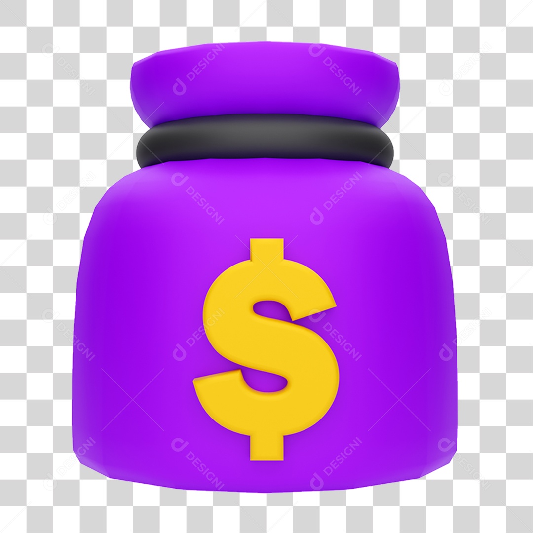 Saco de Moedas Cifrão PNG Transparente