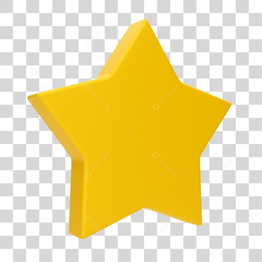Elemento 3D Estrela PNG Transparente