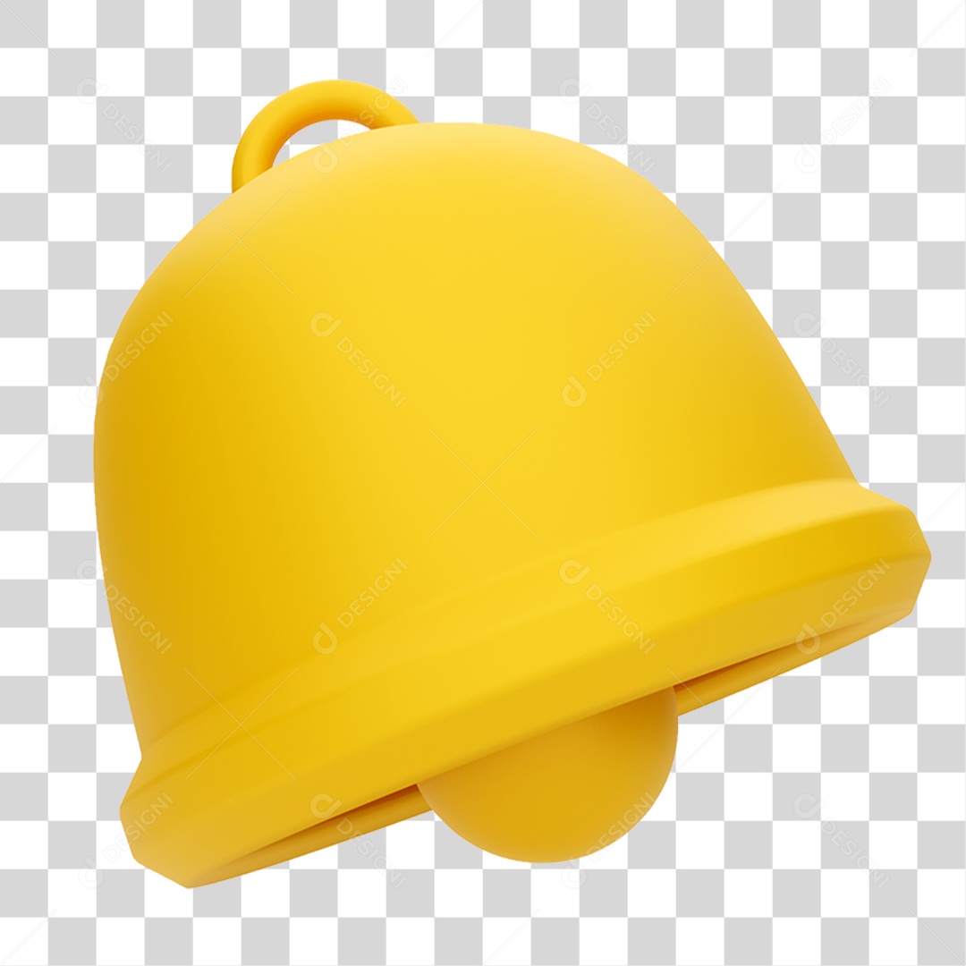 Elemento 3D Sino de Notificação PNG Transparente