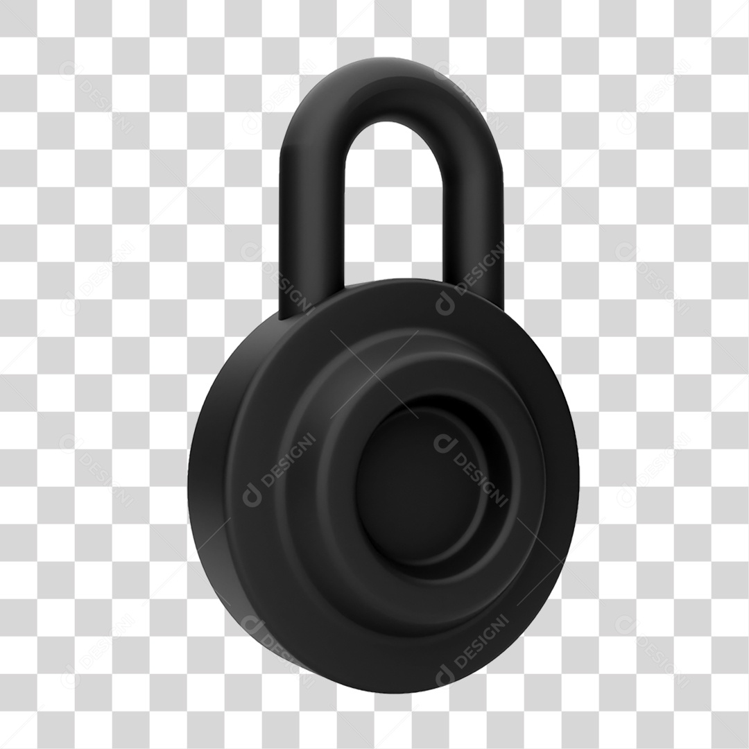 Elemento 3D Cadeado PNG Transparente