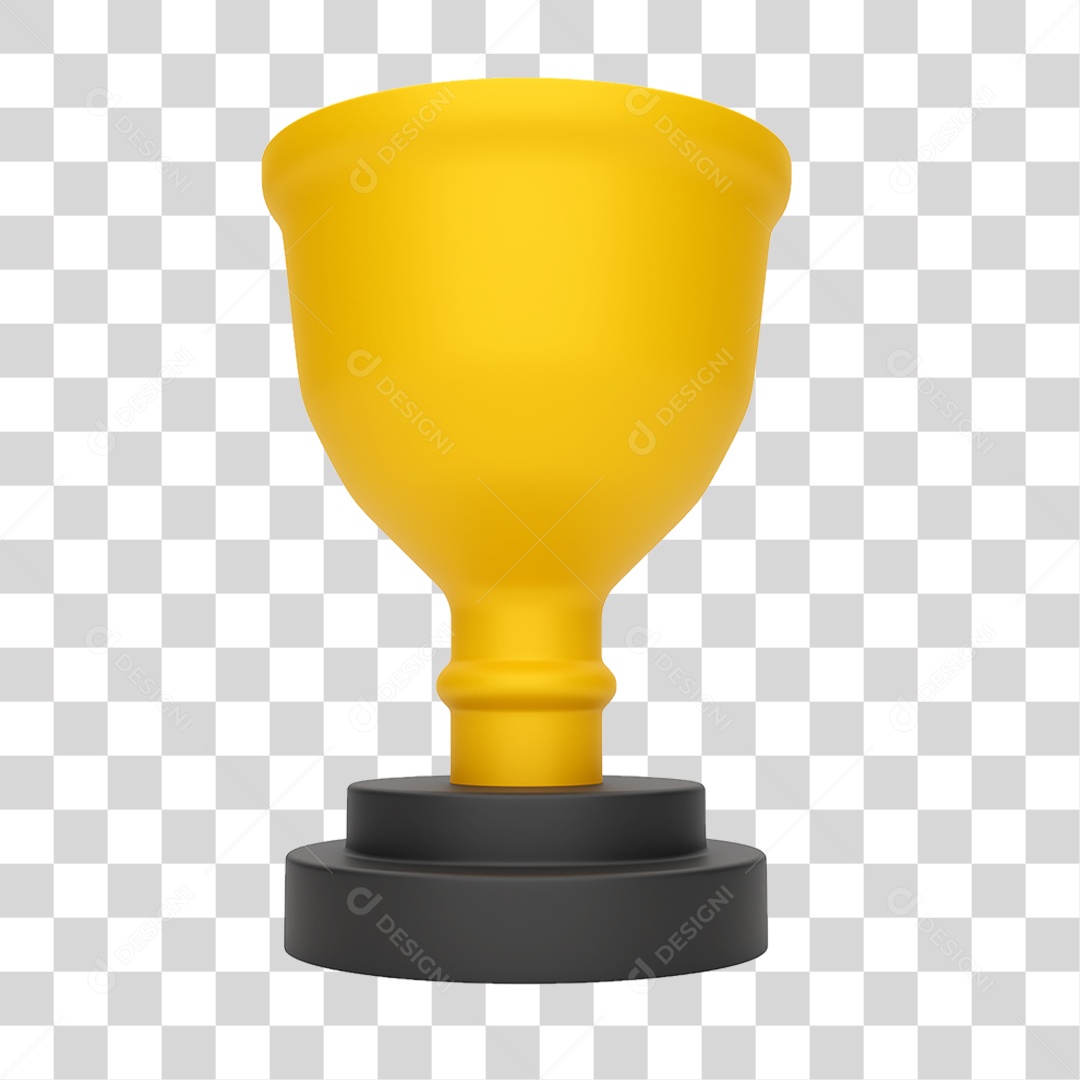 Elemento 3D Taça Troféu PNG Transparente