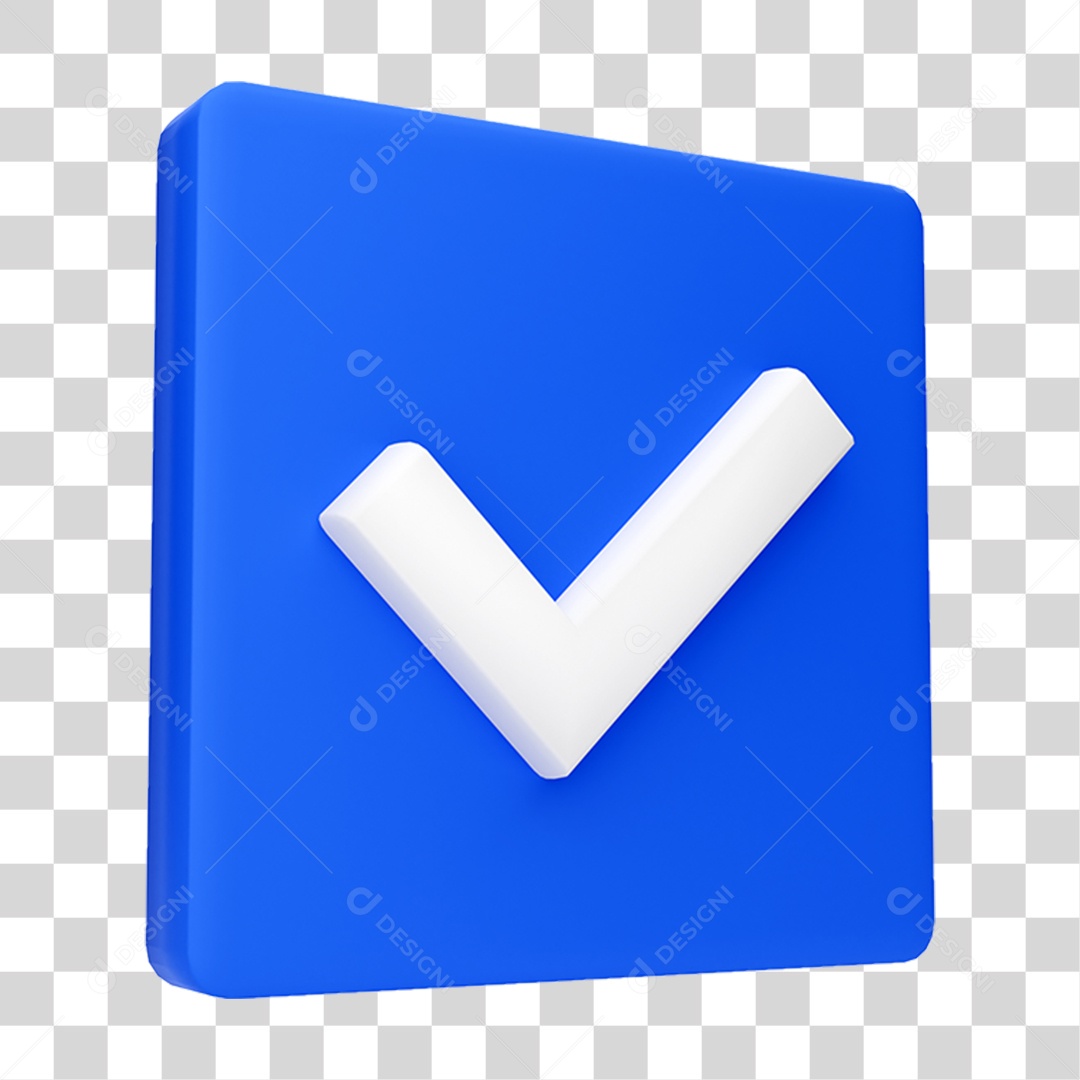 Elemento 3D Símbolo Verificado PNG Transparente