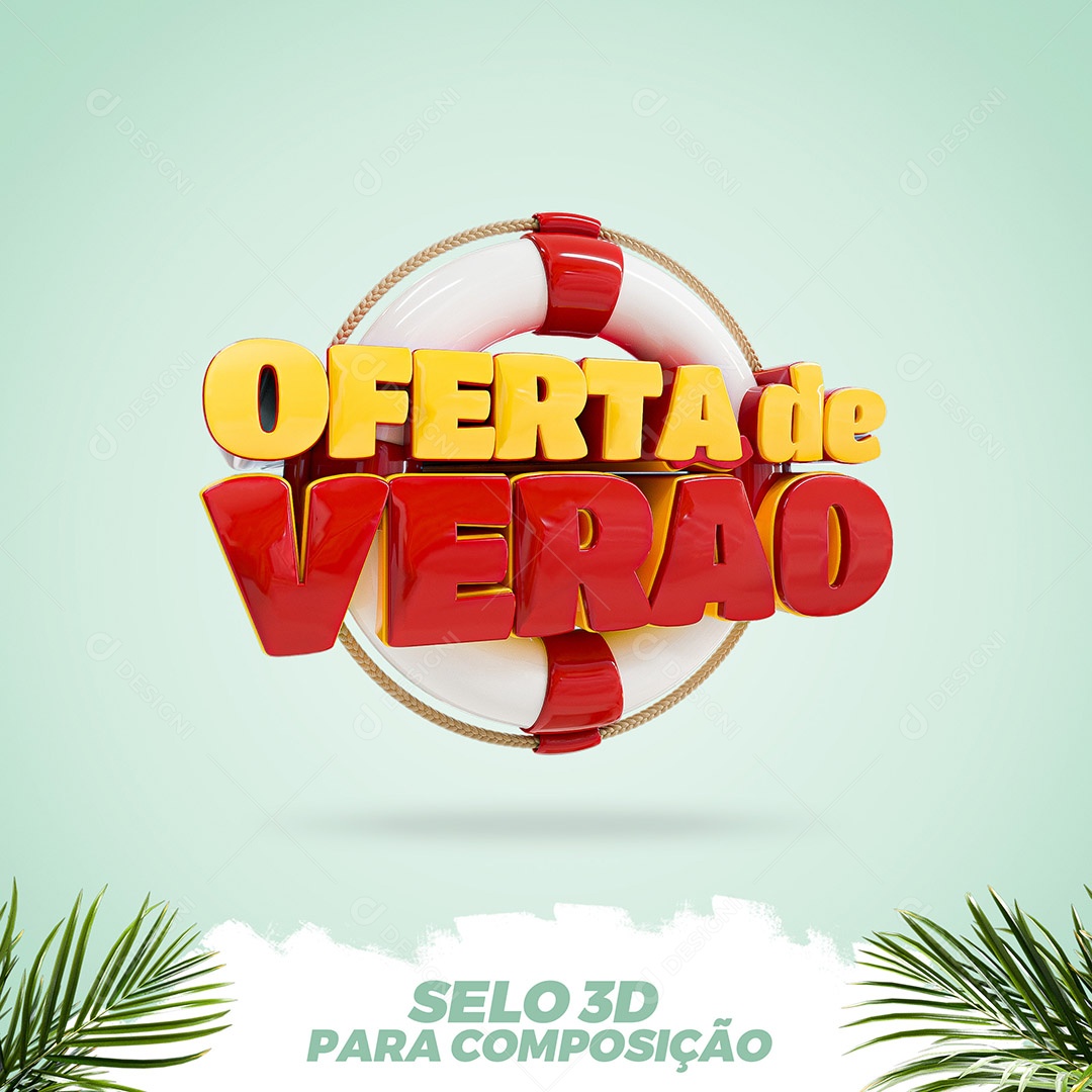 Selo 3D Para Composição Oferta de Verão  PSD