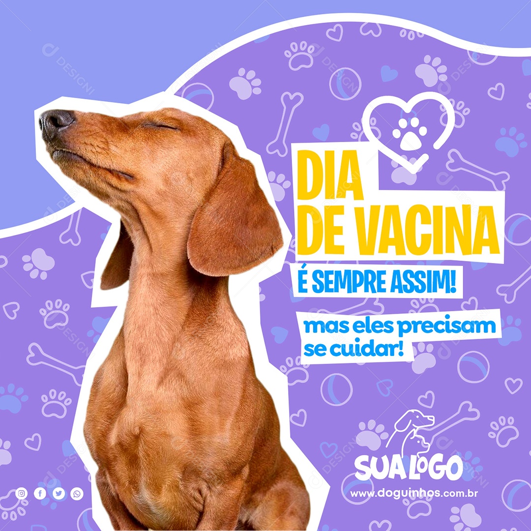 Social Media Pet Shop Dia de Vacina PSD Editável