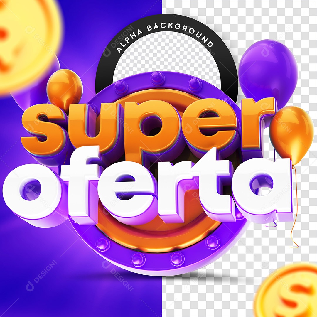 Selo 3D Super Ofertas Para Composição PSD