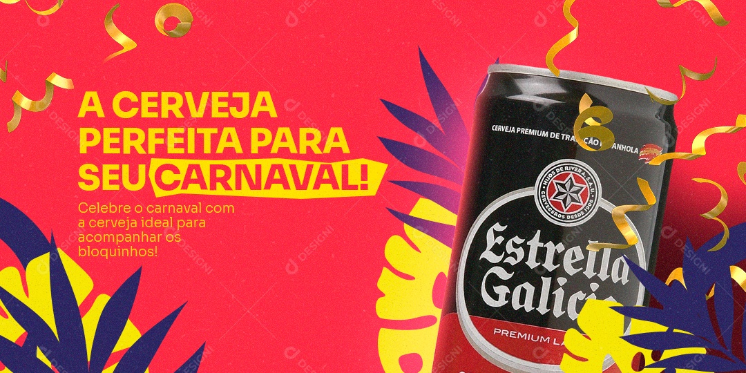 Banner Carnaval Cervejaria A Cerveja Perfeita para Seu Carnaval Social Media PSD Editável