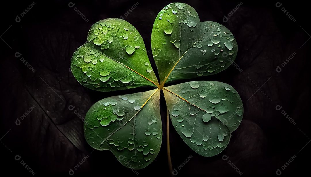 Trevo Dia de São Patrício, um dia de orgulho para a Irlanda, 17 de março, com folhas de trevo caindo